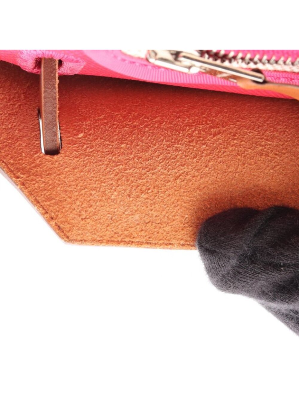 Hermes Handbag Herbag Zip PM 2-Way Pink Fauve Canvas Leather PM - Picture 5 of 10